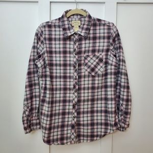 BLUE MOUNTAIN‎ pink, plaid flannel shirt, size M
